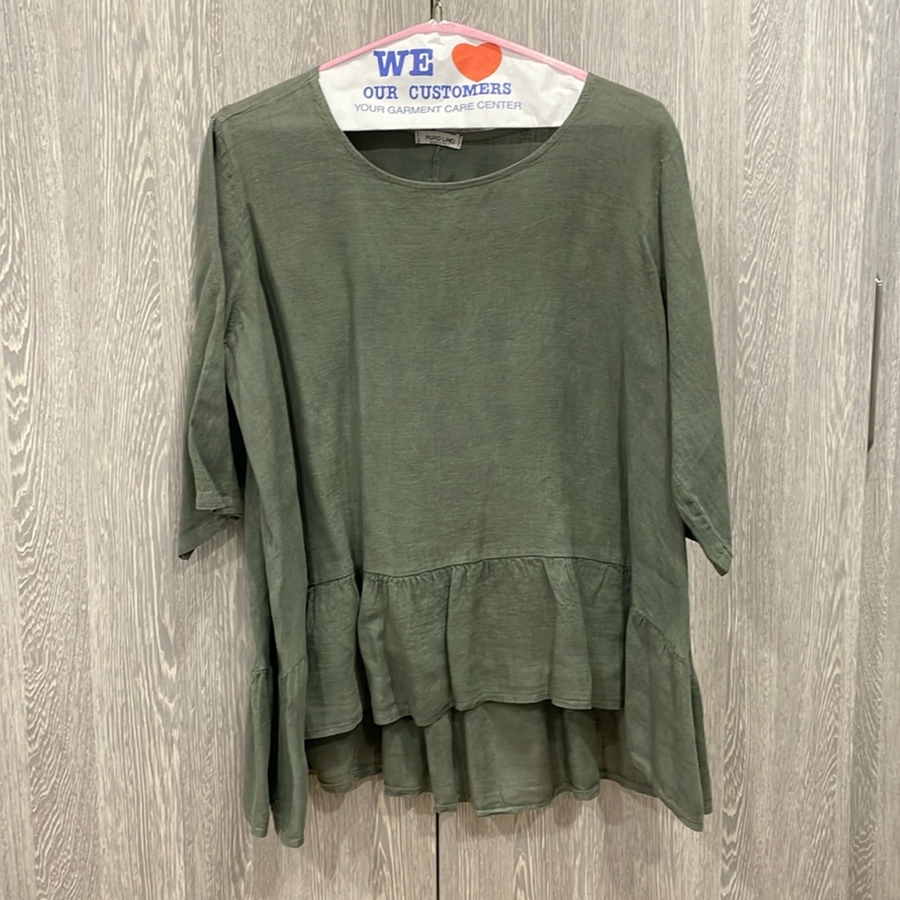 PURO LINO - MADE IN ITALY - LINEN TOP - SIZE L